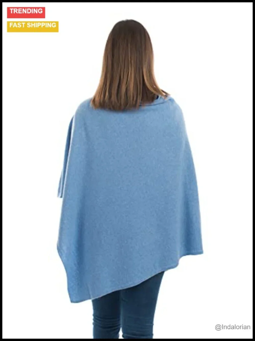Wool Cashmere Blend Poncho, Sleeveless, Lightweight, Made in Italy